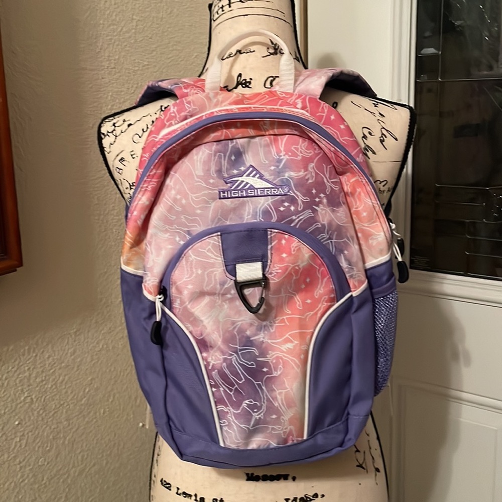 High sierra girls backpack-NWOT pink and purple